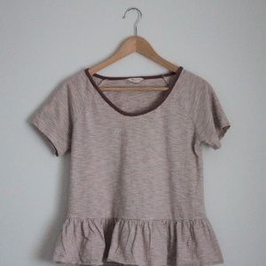 Lucky Brand peplum striped tee